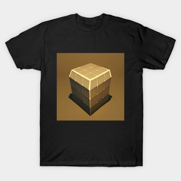 3D Brown Cube T-Shirt by SmartPufferFish